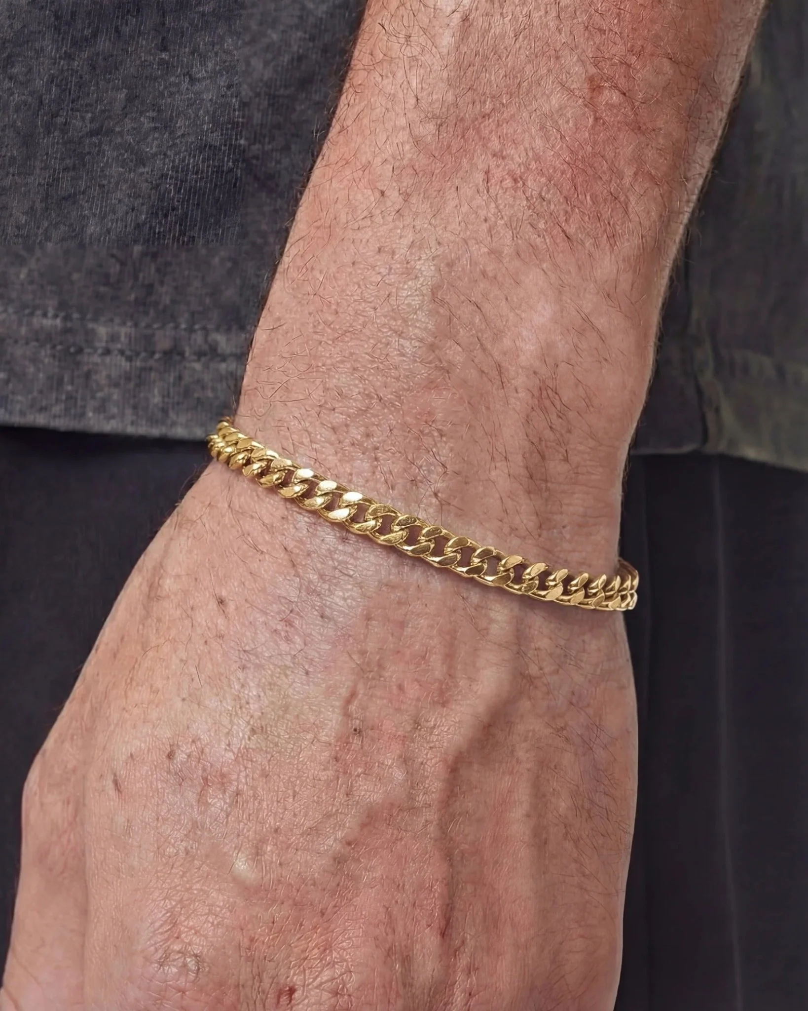 CLEAN CUBANA BRACELET. - 4MM GOLD - Image 3
